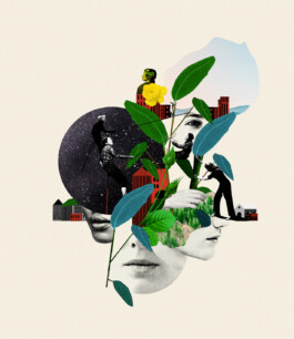 communication collage illustration